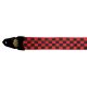 LMP-PS-4CKR LM Guitar Strap, Poly, 2in Check Blk/Red